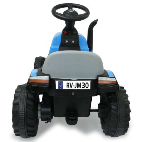 Ride-on Traktor New Holland mit Anhnger blau 6V