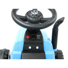 Ride-on tracteur New Holland avec remorque bleu 6V