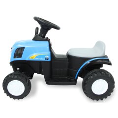 Ride-on tracteur New Holland avec remorque bleu 6V