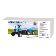 Ride-on Tractor New Holland con remolque azul 6V