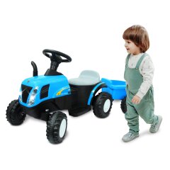 Ride-on Traktor New Holland mit Anhänger blau 6V