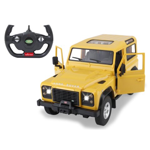 Land Rover Defender 1:14 amarillo 2,4GHz Puerta manual