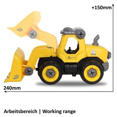 Wheel loader First RC Kit 27-part with cordless screwdriver