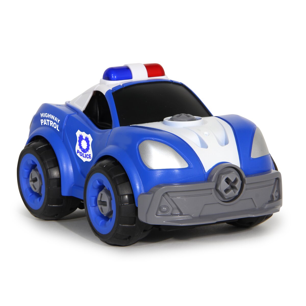 Police Car First RC Kit 22-part with cordless screwdriver