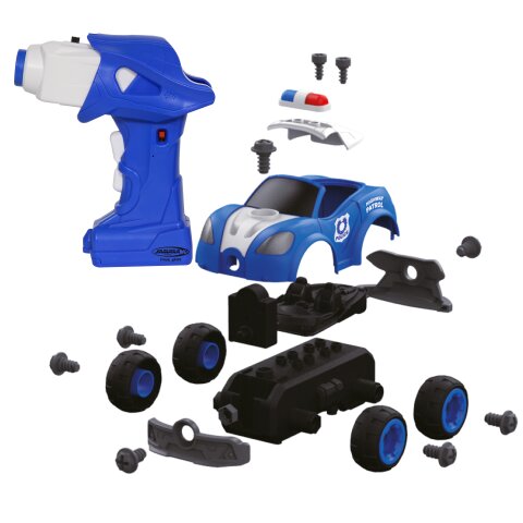 Voiture de police First RC Kit 22 pièces avec visseuse