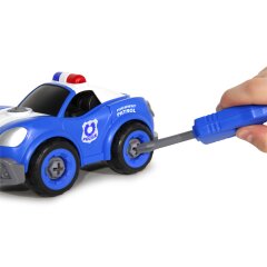 Coche de polic&iacute;a First RC Kit 22 pz. con destornillador inal&aacute;mbrico