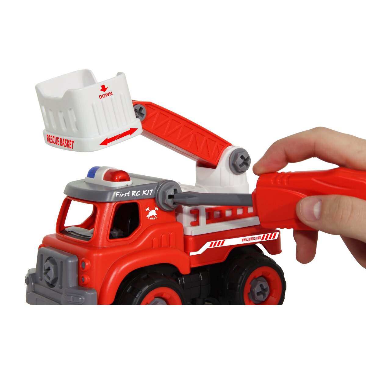 Fire Truck First Rc Kit 33-part With Cordless Screwdriver