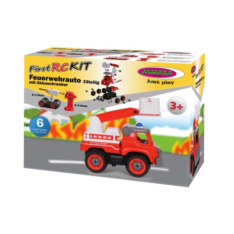 Fire Truck First RC Kit 33 part with cordless screwdriver