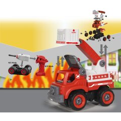 Cami&oacute;n de bomberos First RC Kit 33 pz. destornillador inal&aacute;mbrico