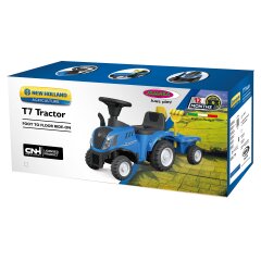 Correpasillo New Holland T7 Tractor con remolque azul 2en1