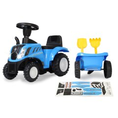 Correpasillo New Holland T7 Tractor con remolque azul 2en1