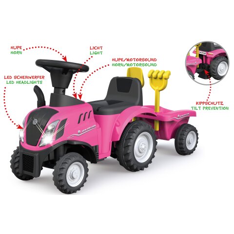 Push-Car New Holland T7 Tracteur pink