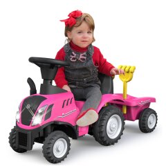 Correpasillo New Holland T7 Tractor con remolque fucsia 2en1