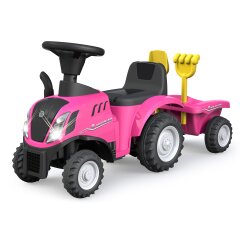 Correpasillo New Holland T7 Tractor con remolque fucsia 2en1