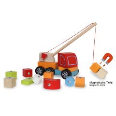 Wooden Toys Kidiwood plug-in Crane Truck 14pcs