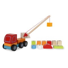 Wooden Toys Kidiwood plug-in Crane Truck 14pcs