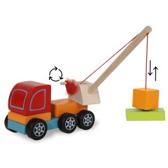 Wooden Toys Kidiwood plug-in Crane Truck 14pcs