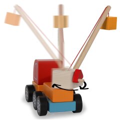 Wooden Toys Kidiwood plug-in Crane Truck 14pcs