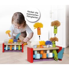 Jouet en bois Kidiwood bank de martelage Flying Clowns 6 parties