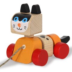 Giocattolo di legno Kidiwood Gatto trainabile