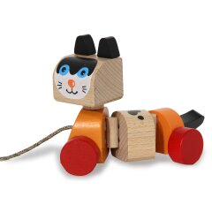 Giocattolo di legno Kidiwood Gatto trainabile