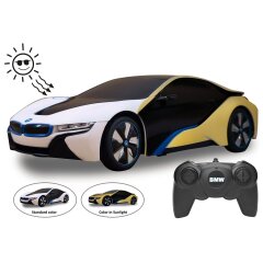 BMW I8 1:24 bianco/giallo 2,4GHz Serie fotocromatica UV