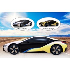 BMW I8 1:24 blanc/jaune 2,4GHz UV Photochromique Serie