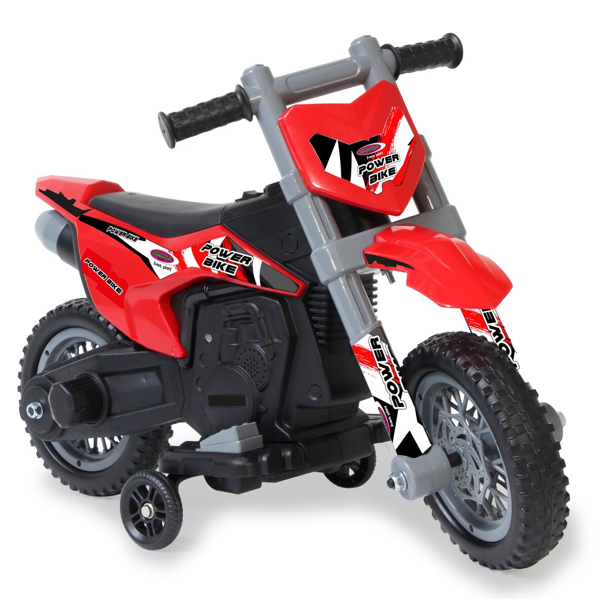 red motorcycle power wheel