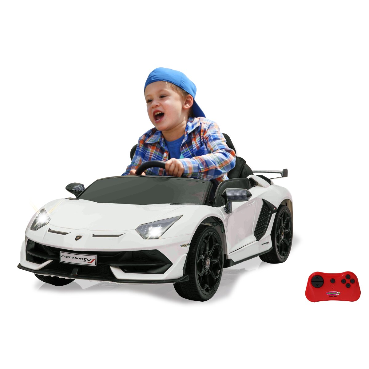 12V Lamborghini Aventador SVJ Children's Ride-On Sports Car with Remot