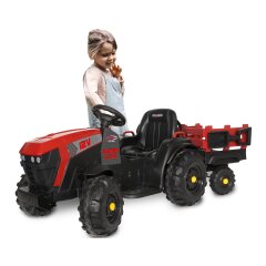 Ride-on Tracteur Super Load ac Remorque rouge 12V