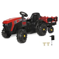 Ride-on Tracteur Super Load ac Remorque rouge 12V