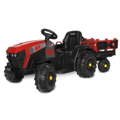 Ride-on Tracteur Super Load ac Remorque rouge 12V