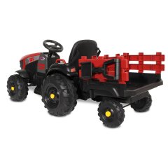 Ride-on Tracteur Super Load ac Remorque rouge 12V