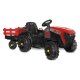 Ride-on Tracteur Super Load ac Remorque rouge 12V