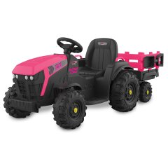 Ride-on Tracteur Super Load ac Remorque pink 12V