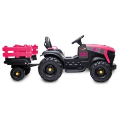 Ride-on Tractor Super Load con remolque fucsia 12V