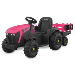 Ride-on Trattore Super Load con rimorchio fucsia 12V