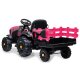 Ride-on Tracteur Super Load ac Remorque pink 12V