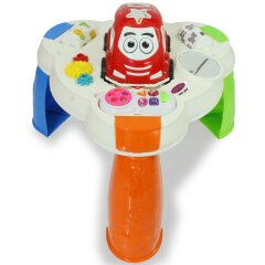 Play table with shaped car and cell phone