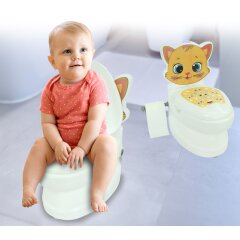 Meine kleine Toilette Katze mit Sp&uuml;lsound und Toilettenpapierhalter