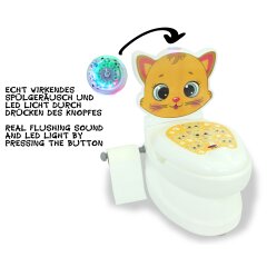 Mi pequeño WC para bebes vers. Gato con sonido de descarga y soporte de papel higiénico