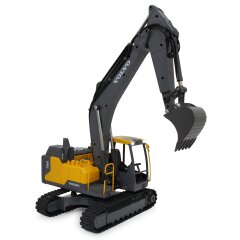 Excavadora Volvo EC160E Metal 1:16 con el cubo y martillo neumático 2,4GHz