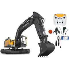 Excavateur Volvo EC160E Metal 1:16 avec prise de coquille et un marteau de d&eacute;molition 2,4GHz