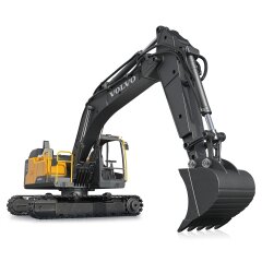 Excavateur Volvo EC160E Metal 1:16 avec prise de coquille et un marteau de d&eacute;molition 2,4GHz