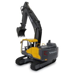 Excavateur Volvo EC160E Metal 1:16 avec prise de coquille et un marteau de d&eacute;molition 2,4GHz