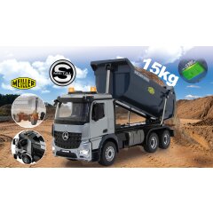 Autocarro ribaltabile Mercedes Benz Arocs 1:20 Metal Meiller 2,4GHz