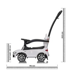 Cavalcabile BMW M5 bianco 2in1 con barra di spinta