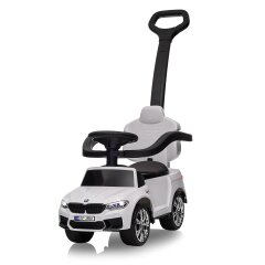 Cavalcabile BMW M5 bianco 2in1 con barra di spinta