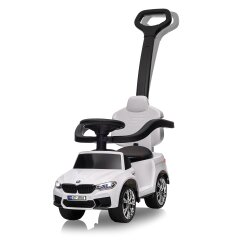 Cavalcabile BMW M5 bianco 2in1 con barra di spinta