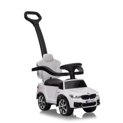 Cavalcabile BMW M5 bianco 2in1 con barra di spinta